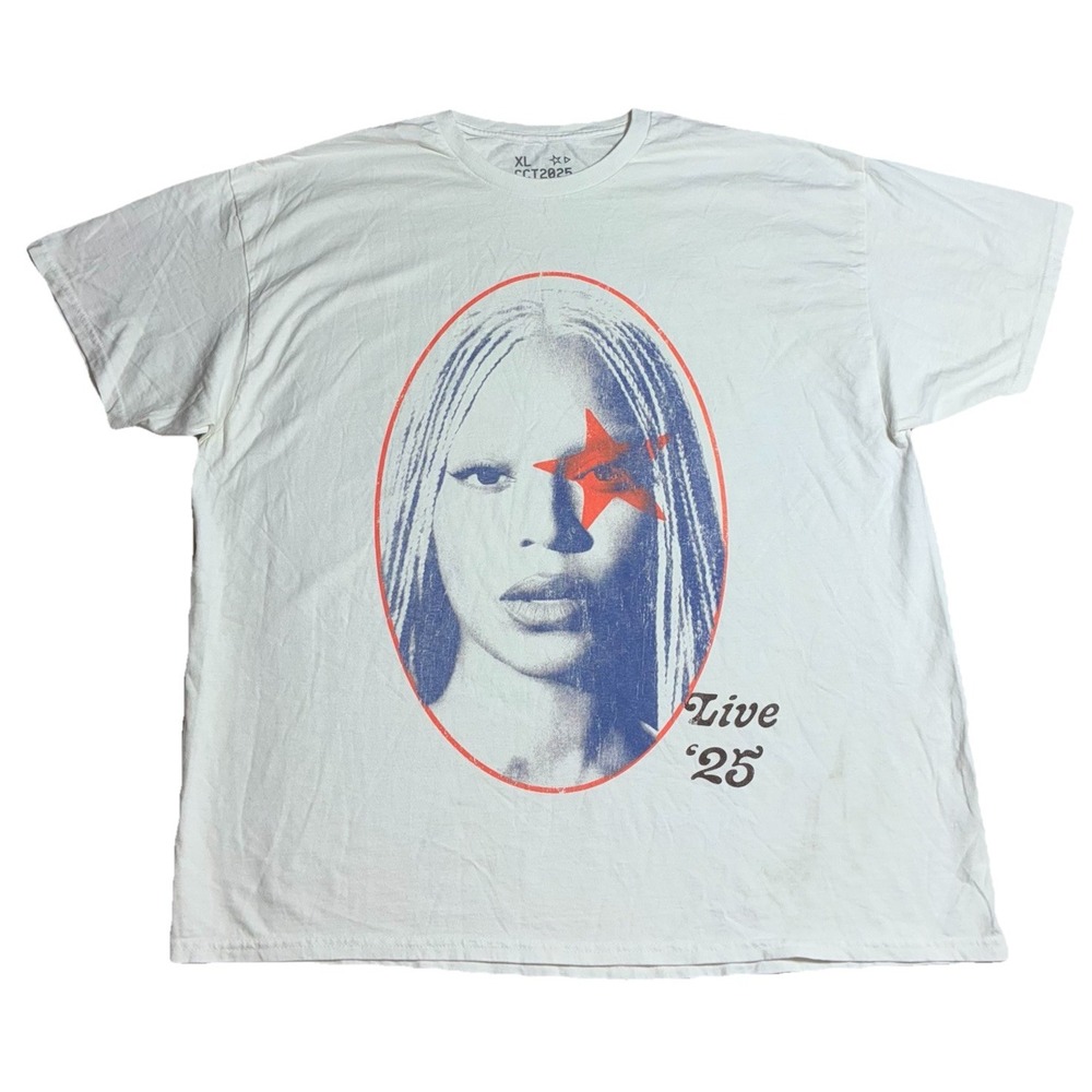 Beyonce YAYA Tee XL White Cowboy Carter Tour 2025 Merch Oversized NEW *spots‎